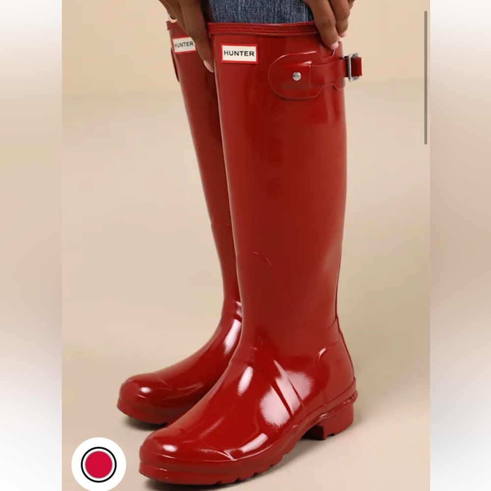 Hunter Tall Glossy Red Rain Boots